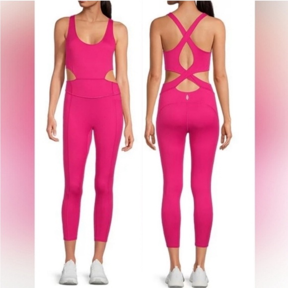 Free People Movement Back it Up Jumpsuit Pink Size Medium - Picture 3 of 9